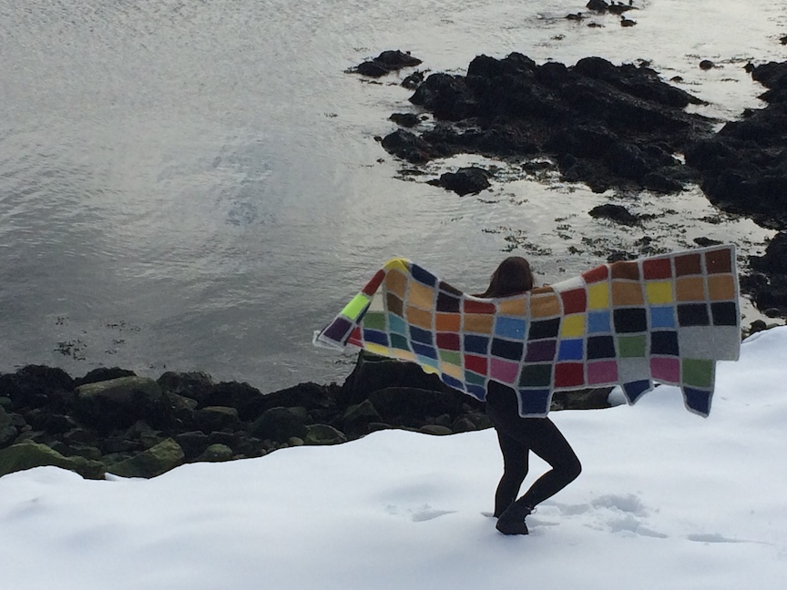 Development of Colour Ranges through the Ages 2015 Development of Color Ranges through the Ages Icelandic wool knit, felted + worn by artist Isabella Praher (AT)
