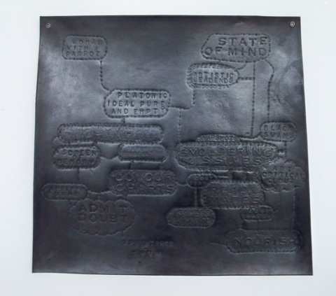 A Painting's Skin Skins tooled leather + ink