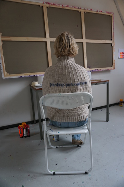 Paintings Pictured Here Paintings Pictured Here Shetland wool knit + worn by artist Stine Frederiksen (DK)