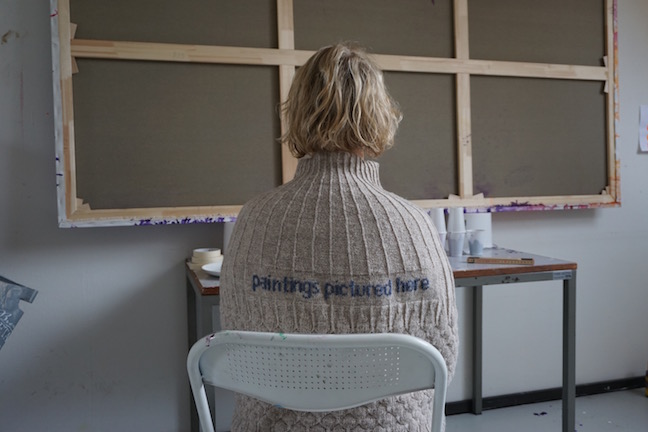 Paintings Pictured Here Paintings Pictured Here Shetland wool knit + worn by artist Stine Frederiksen (DK)