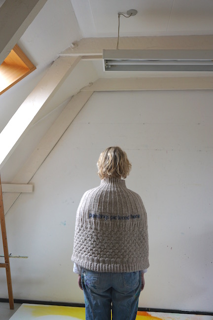 Paintings Pictured Here Paintings Pictured Here Shetland wool knit + worn by artist Stine Frederiksen (DK)