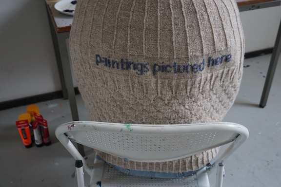 Paintings Pictured Here Paintings Pictured Here Shetland wool knit + worn by artist Stine Frederiksen (DK)