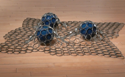 Bubbles Tautologos aluminum, steel, vinyl soccer balls