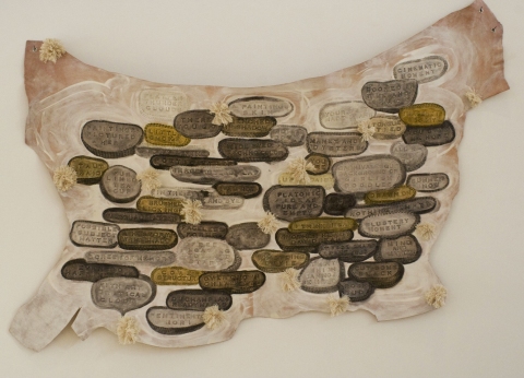 Another Heady Daydream Skins tooled leather, stain + cotton fiber
