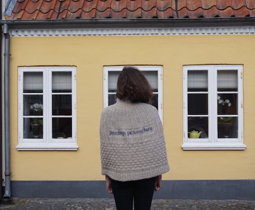 Paintings Pictured Here Paintings Pictured Here Shetland wool knit + worn by artist Alex Nazar (US)