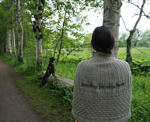 Paintings Pictured Here Paintings Pictured Here Shetland wool knit + worn by artist Päivi Pussila (FI)