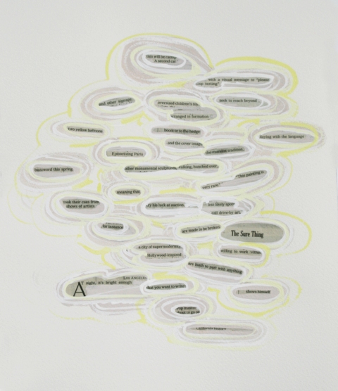 A Sure Thing texts gouache + newsprint on paper