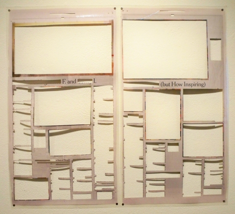 F. and I. a train of thought but how inspiring paper cuts laminated newsprint, cut