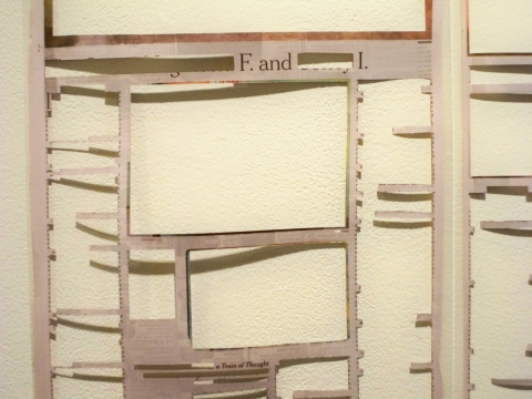 F. and I. a train of thought but how inspiring paper cuts laminated newsprint, cut