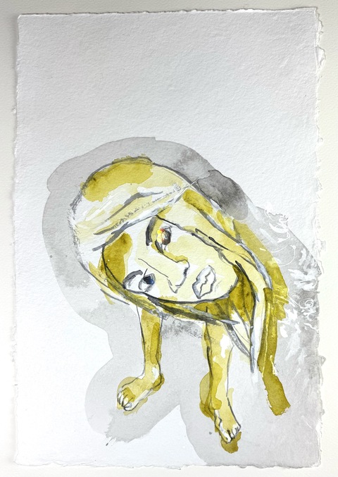 Drawings for Sculpture, Portrait p a p e r Ink and reflective Mylar on handmade paper