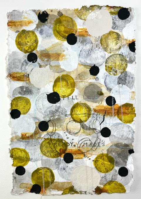 Drawings for Sculpture, Glass Still Life p a p e r Ink, pencil, flashe, reflective Mylar and glitter on handmade paper