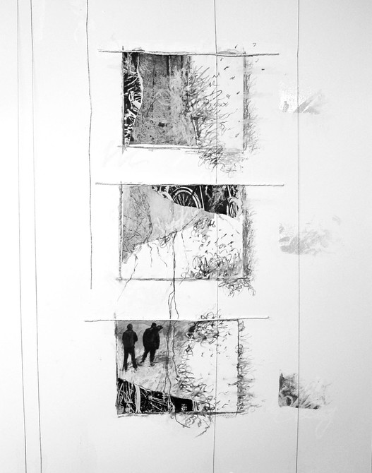 "Silver Chill" Jill Kirschen Works on Paper Graphite, Oil Pastel, Mixed Media