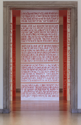 jennifer leigh caine Words in Air - Installation Acrylic, thread, vellum and paper