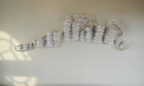 The Wave The Wave - Block Island thrown, altered and hand built porcelain, colored slip