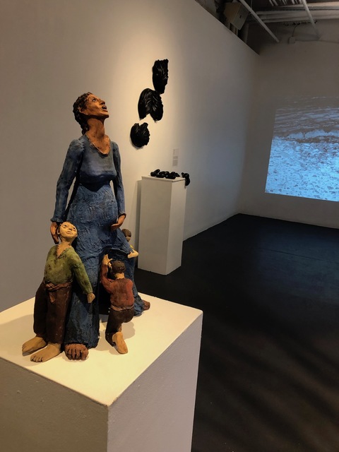 Means of Production Past Exhibition Images red sculpture clay, engobes, underglaze
