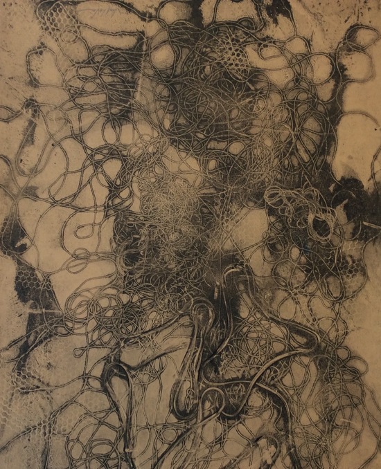 JOËL GERARD LEVASSEUR Printmaking Monoprint on Fawn Stonehenge paper