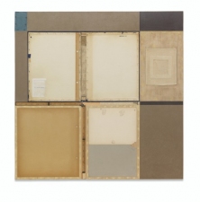 John Fraser work in relief Acrylic and M/M Collage on Wood Panel Construction