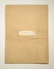 John Fraser misc. collage Graphite, Soft Pastel, Varnish on Folded Paper, Mounted to Paper, w/ Inlaid Linen Cuff