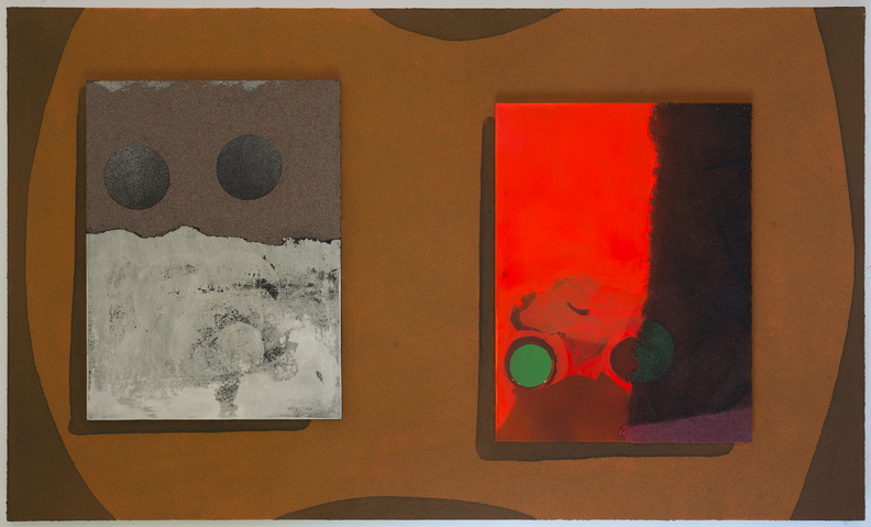 Untitled (predator vs rekall) Jon Marshalik 2016 synthetic polymers and sand on panel