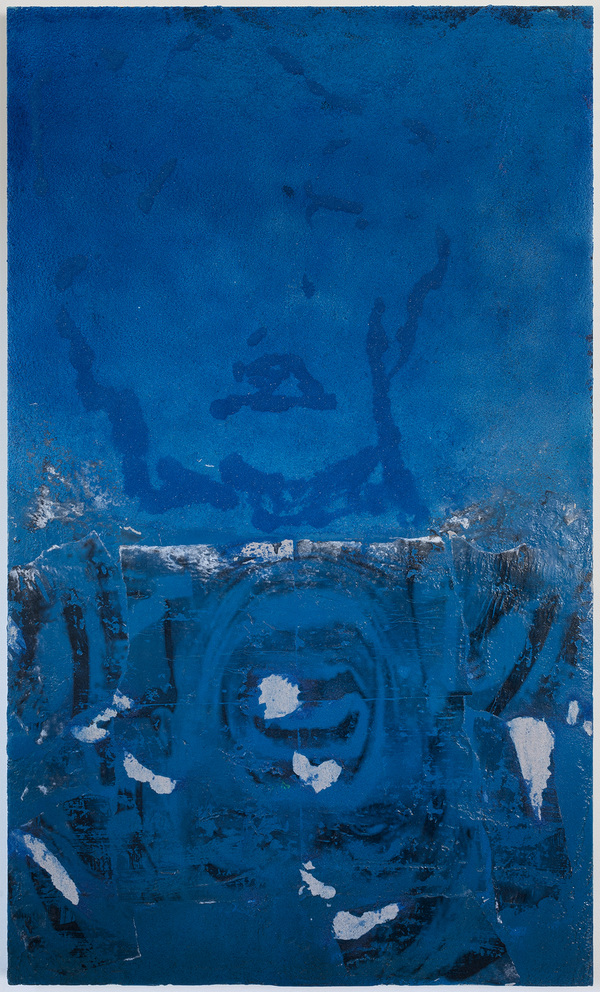 Untitled (reflections in pond) Jon Marshalik 2017 synthetic polymers and sand on panel