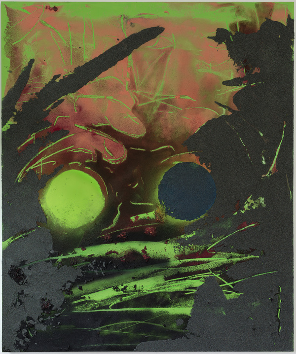 Untitled (jungle view) Jon Marshalik 2017 synthetic polymers and sand on panel