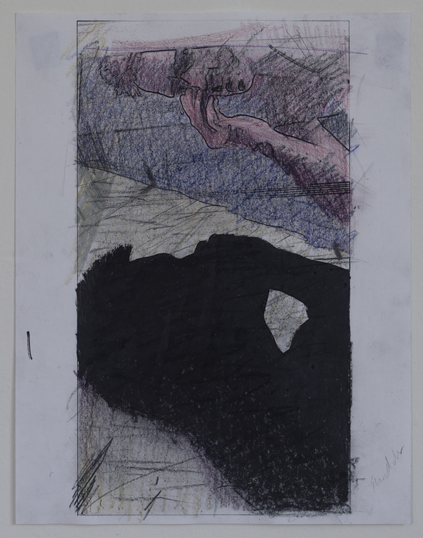 Mirror/Terminator Jon Marshalik Drawing Store charcoal, colored pencil, graphite on paper