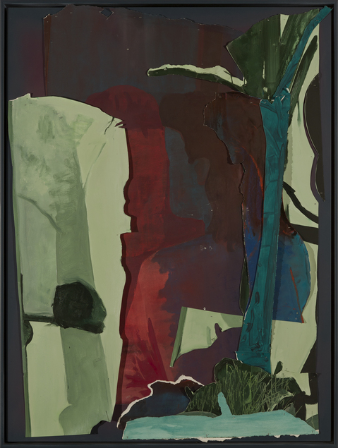 Sighting I Jon Marshalik 2015 Oil on paper, steel brads, synthetic polymers on panel