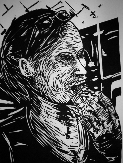 Seven Deadly Sins- Gluttony Intro to Printmaking Wood Cut