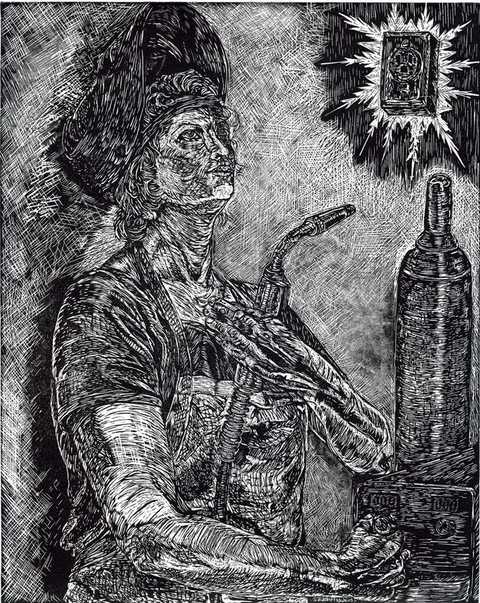 Sibylla Hellespontica Self Portrait Series Plastic Engraving