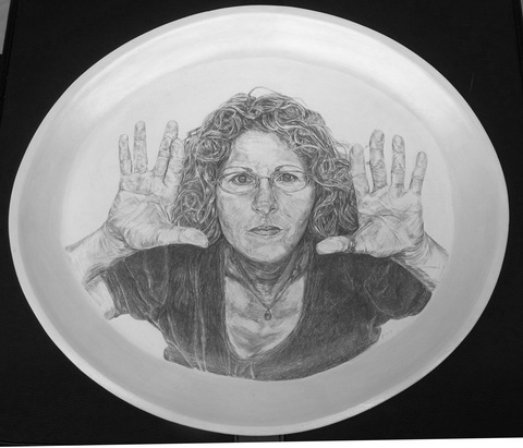 Self Portrait Self Portrait Series Silverpoint on Ceramic