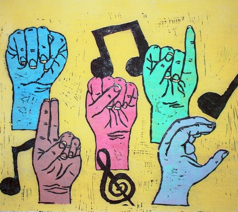 Reductive Color Intro to Printmaking Liinocut
