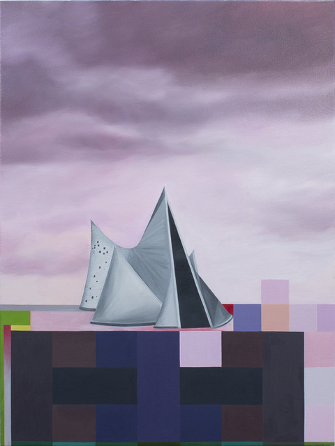 Le Corbusier Landscape (Philips Pavilion) Utopian Structures (2007 - Present) Oil on canvas