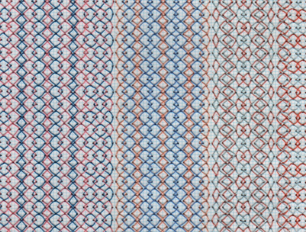 Curtains #2 (detail) Curtains Series stitched graph paper