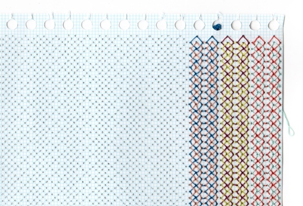 Curtains #4 (detail) Curtains Series stitched graph paper