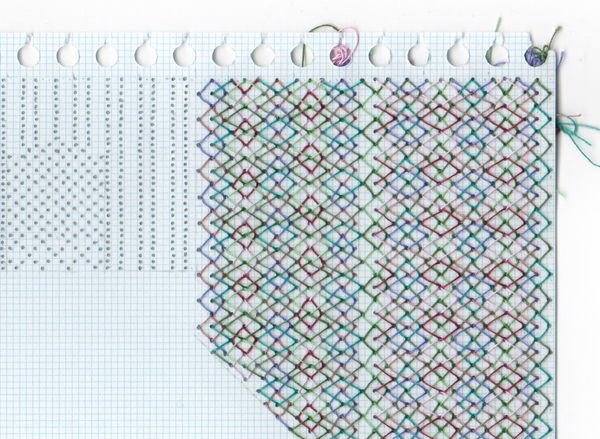Curtains #5 (detail) Curtains Series stitched graph paper