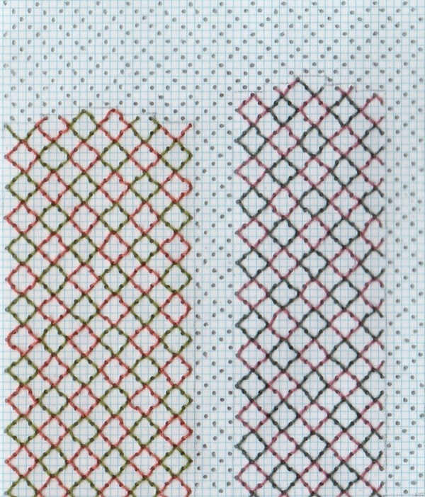 Curtains #8 (detail) Curtains Series stitched graph paper