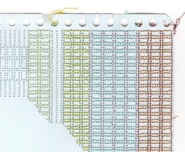 Curtains #7 (detail) Curtains Series stitched graph paper