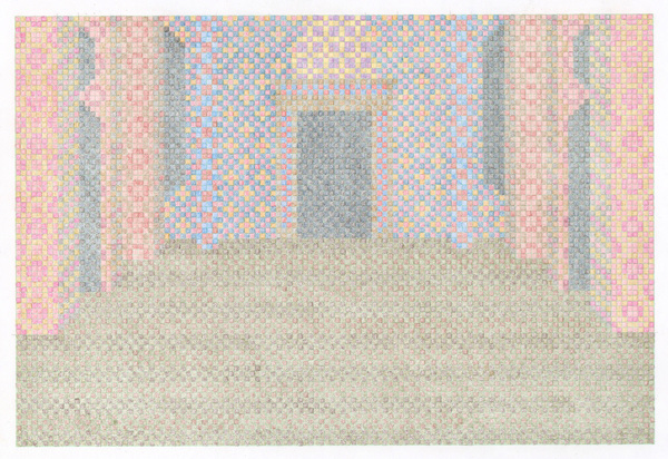 Small Stage no.12 Small Stages colored pencil on graph paper