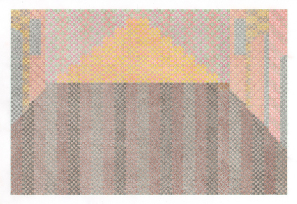 Small Stage no. 9 Small Stages colored pencil on graph paper