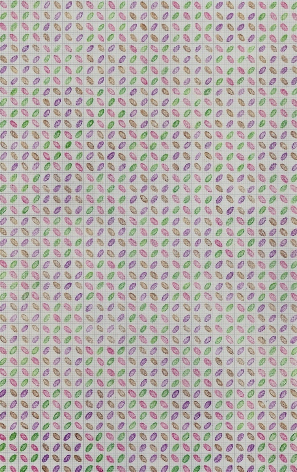 Untitled (ovals) The Studio Sale colored pencil on graph paper