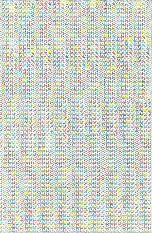 Everything at Once The Studio Sale colored pencil on security envelope
