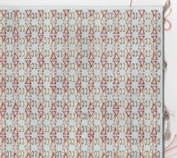 Tile Floor #2 (detail) Stitch Works stitched graph paper