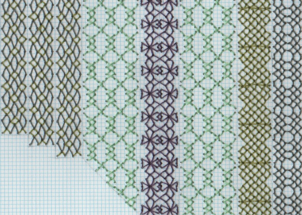 Curtains #9 (detail) Curtains Series stitched graph paper