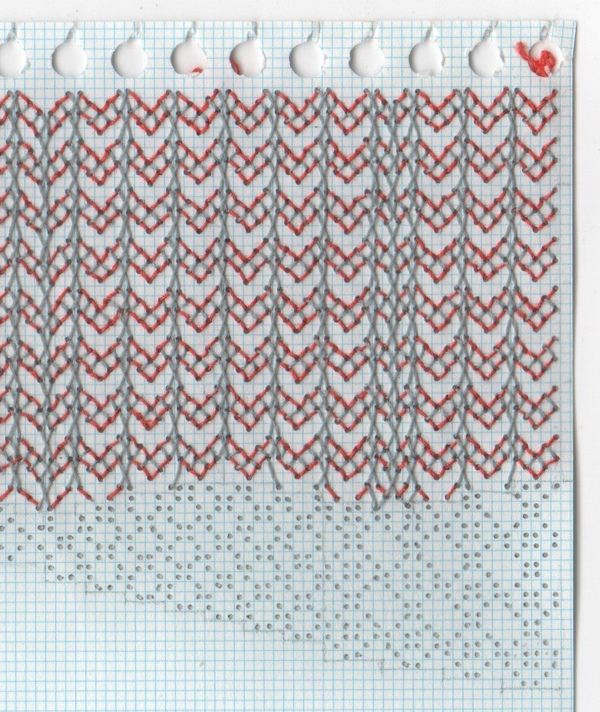 Curtains #11 (detail) Curtains Series stitched graph paper