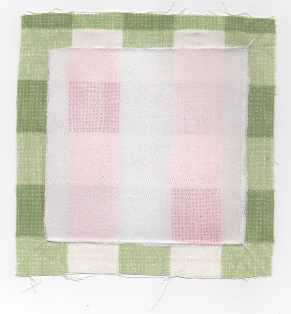 Untitled Fabric (green grid) The Studio Sale gesso and colored pencil on fabric