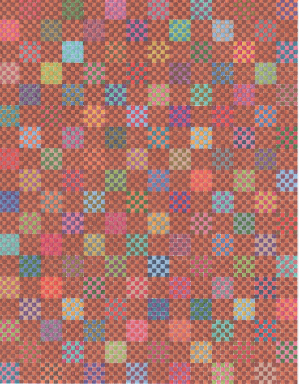 Grid Drawing (brick red tiles) The Studio Sale ink on graph paper
