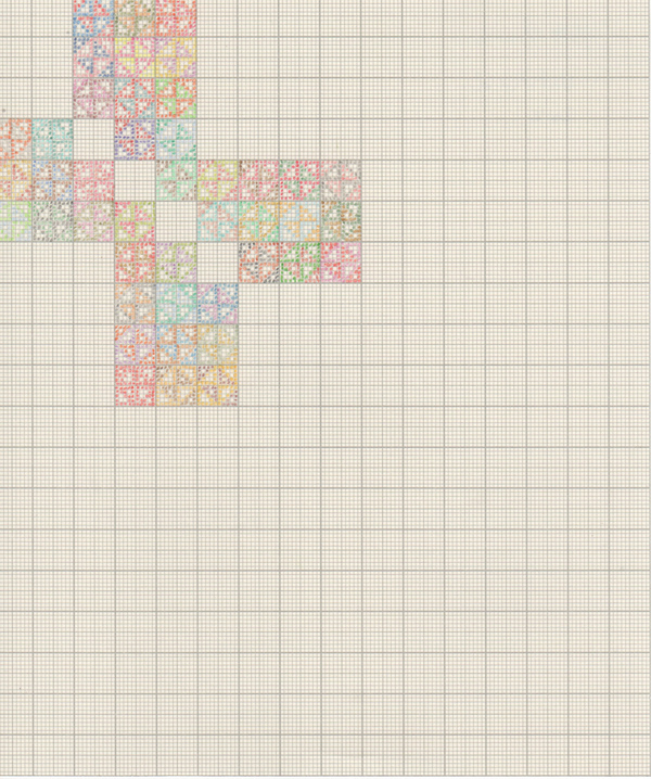 Grid drawing (corner) The Studio Sale colored pencil on graph paper