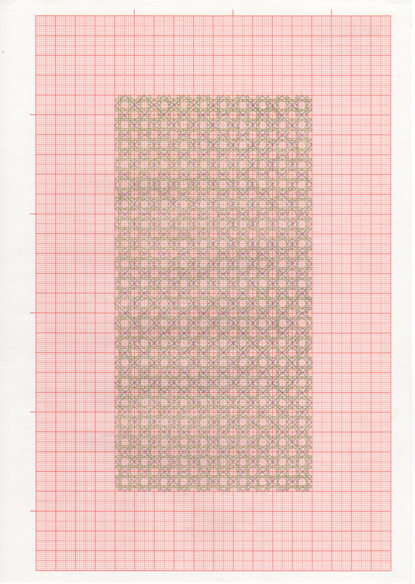 Untitled (red graph paper) The Studio Sale colored pencil on graph paper