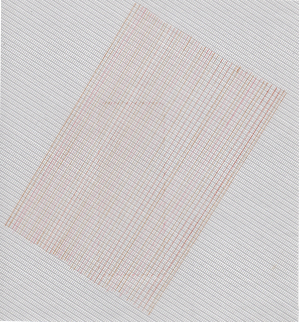 Untitled envelope (stripes) The Studio Sale colored pencil on security envelope