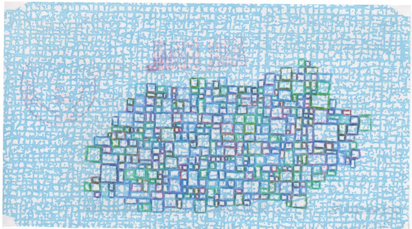 Air Mail The Studio Sale colored pencil on security envelope